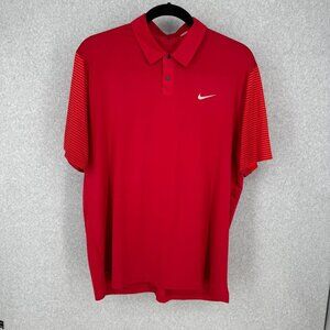Nike Mens Trajectory Golf Polo Shirt Size XL Tiger Woods Collection Red Sunday